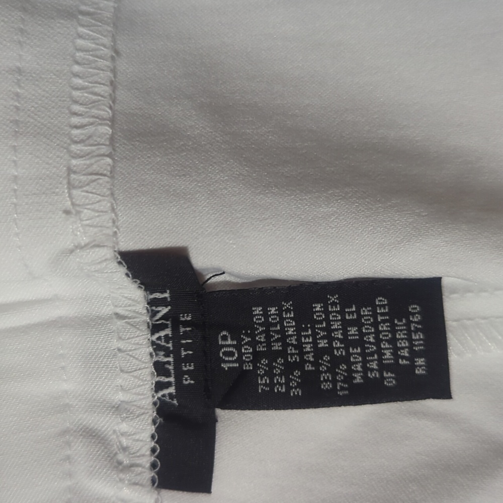 Alfani NWT Skinny Leg Tummy Control white pull on pants 10 petite 10P - Picture 6 of 13